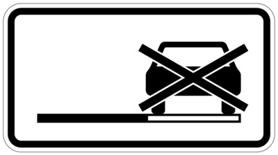 Aufkleber Verkehr Zusatzzeichen ''Haltverbot auch auf dem Seitenstreifen'' Schild