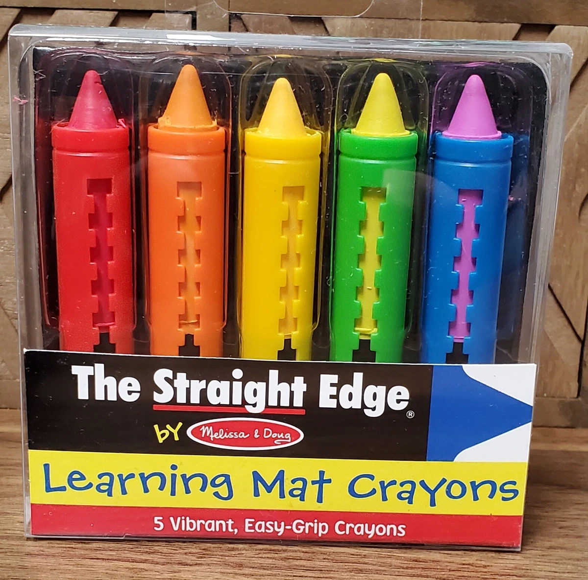 Melissa & Doug Learning Mat Crayons, The Straight Edge, Assorted - 5 pack