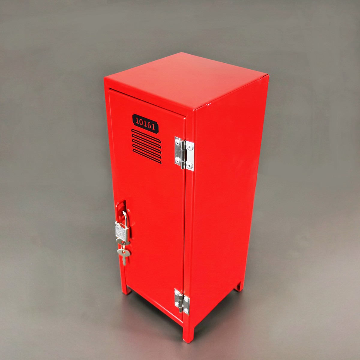 Mini Metal Locker With Key And Lock Red 4.2X4.2X11