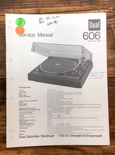 Manuale di servizio giradischi/giradischi Dual Model 606 *originale*