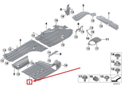 NEW BMW X5 G05 CENTER UNDERFLOOR COATING 7424880 51757424880 