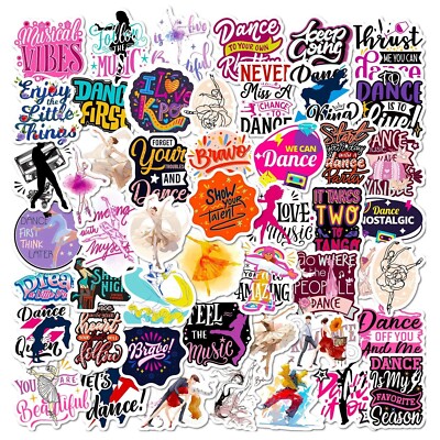 50 PCS Ballet Stickers Dancing Athletic Decals Laptop Hydro Yeti Free Shipping!
