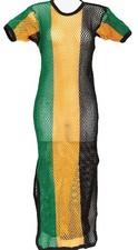 Jamaica dress Women's, see through 100% cotton, carnival, party sexy