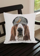 Dapper Dog Pillow Basset Hound Artist Designed Made in USA