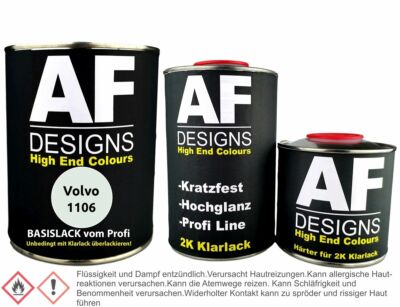 Volvo 1106 Papyrus White 1,25L Basislack Klarlack Härter Autolack spritzfertig