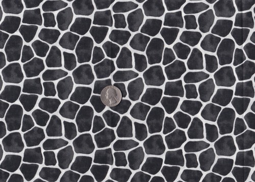Remnant of Fabric Fat 8th 9X21 for Crafts, Quilting, Black & White Giraffe Print
