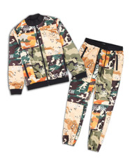 Reason Allover Camo Mixed Print Track Set Tracksuit 2 Piece Men's Size Medium