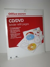 Office Depot CD/DVD Binder Refill Pages. Lot of 2.