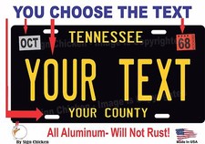 Tennessee License Plate Personalized Custom Car Auto Bike Motorcycle Moped Black Tennessee License Plate Personalized Custom Car Auto Bike Motorcycle Moped Black