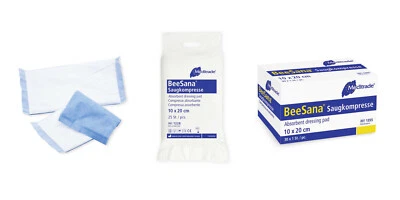 Meditrade BeeSana® Saugkompressen 10x10 cm unsteril Wundversorgung 25 Stück