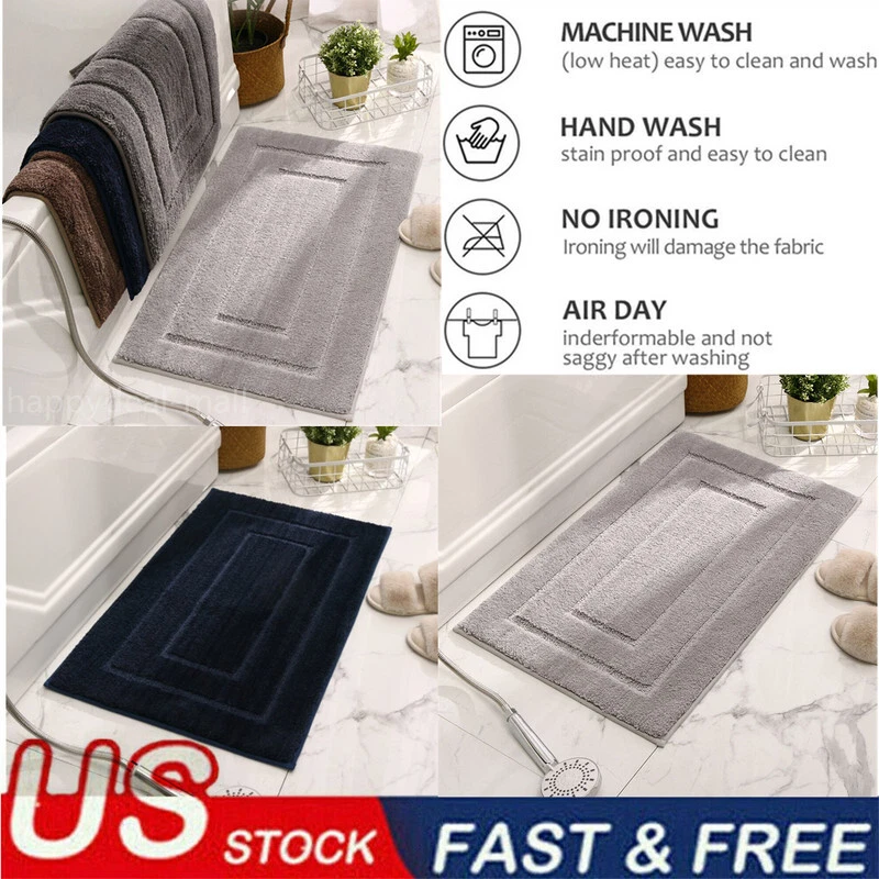 Water Absorbent Soft Foam Bath Mat Bathroom Shower Rug Non Slip Floor Bath  Mats | eBay