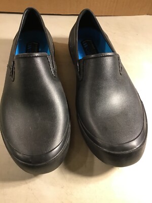 SCHOLLS Mens Black Slip On Comfort Work Shoes Oil Slip - Main Image