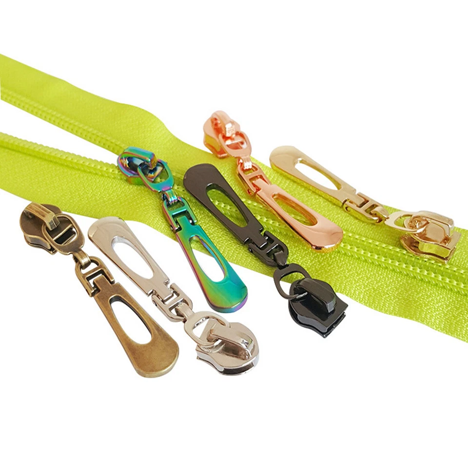 5PCS 5# Zipper Puller Head Nylon Zip Metal Slider Clothing Bag Replacement DIY - Image 4 of 4