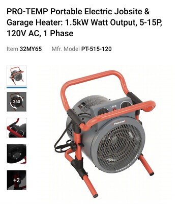 Turbro 110v Shop Heater ProTemp Turbo 1500-Watt Electric Fan