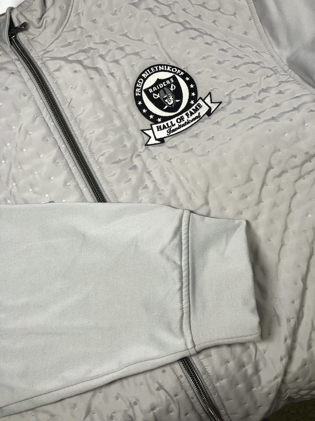 Oakland Raiders Jacket Men’s Large Fred Biletnikoff Foundation HOF Field Coat image 1