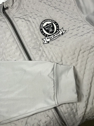 Oakland Raiders Jacket Men’s Large Fred Biletnikoff Foundation HOF Field Coat video thumbnail