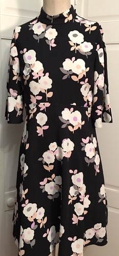 Kate Spade Posey Black Floral Swing Dress, Size 4, NWOT, MSRP: $378 - Picture 6 of 10