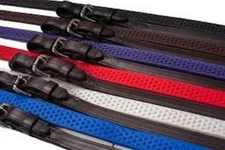 Soft Grip Rubber Reins Horse or Pony length Havana Black Royal Blue Purple Red 