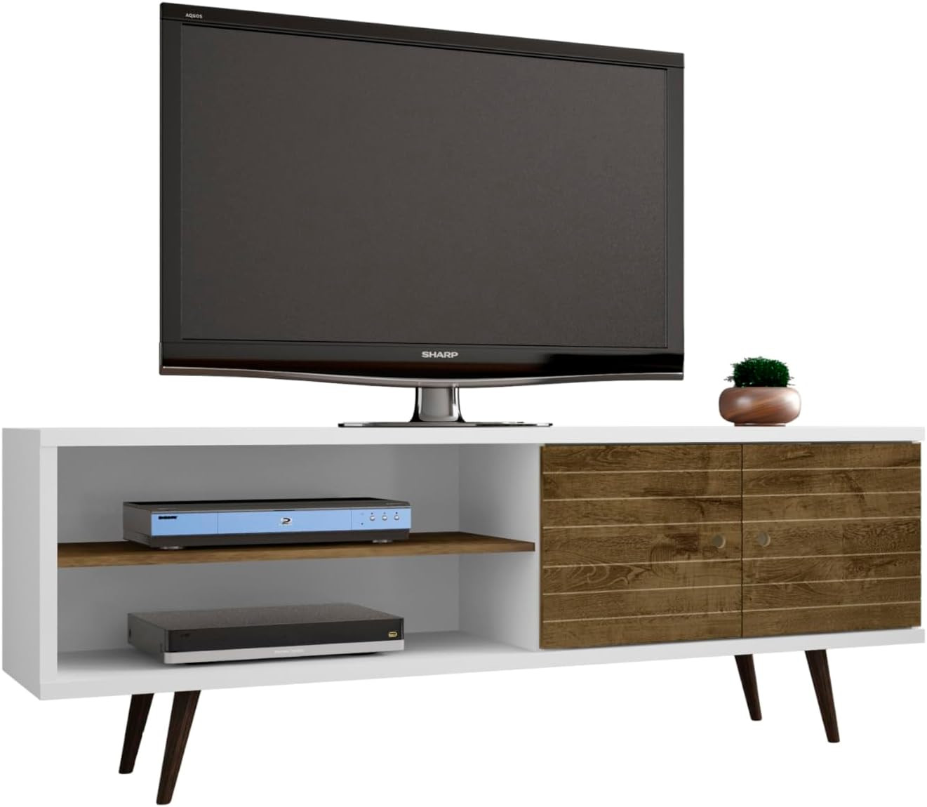 With Cabinet & Shelves, Wood/white Finish