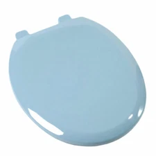 Slow Close Quicklean Plastic Round Toilet Seat - American Standard REGENCY BLUE