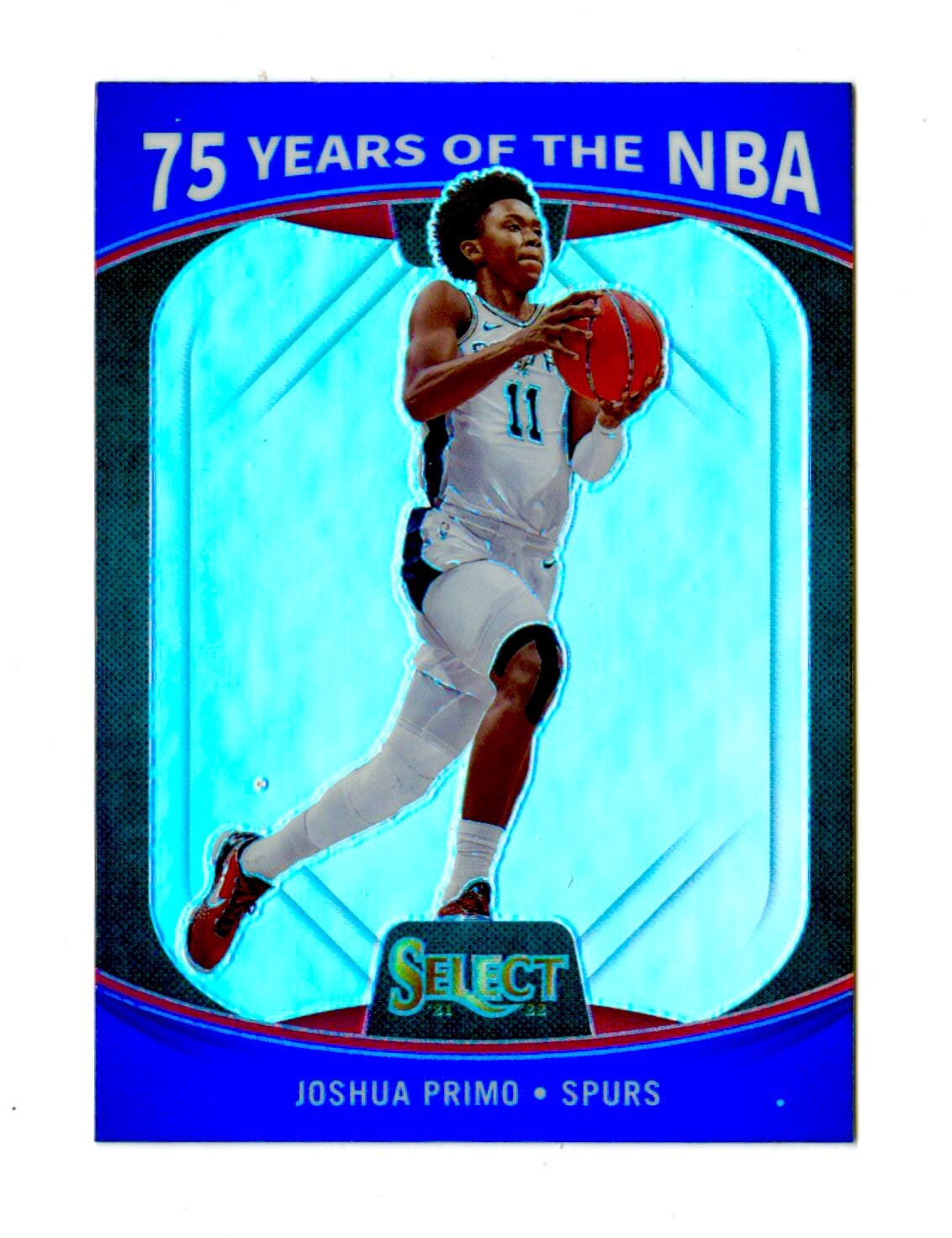 2021-22 Joshua Primo Panini Select 75 Years Of The NBA Prizm Anniversary Josh RC