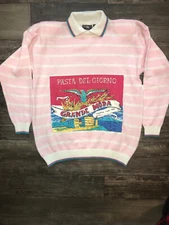 vintage gitano Pink Stripe Sweater Size Large