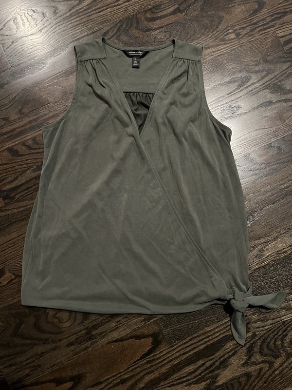 Banana Republic Olive Green Sleeveless Wrap Top Side Tie Women’s Size Small