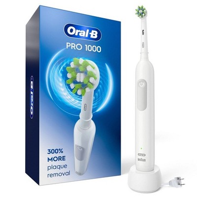 Oral-B Pro 1000 Rechargeable Electric Toothbrush w/ CrossAction Brush Head White