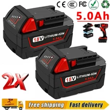 2X For Milwaukee M18 Lithium XC 5.0Ah Extended Capacity Battery 48-11-1860 NEW