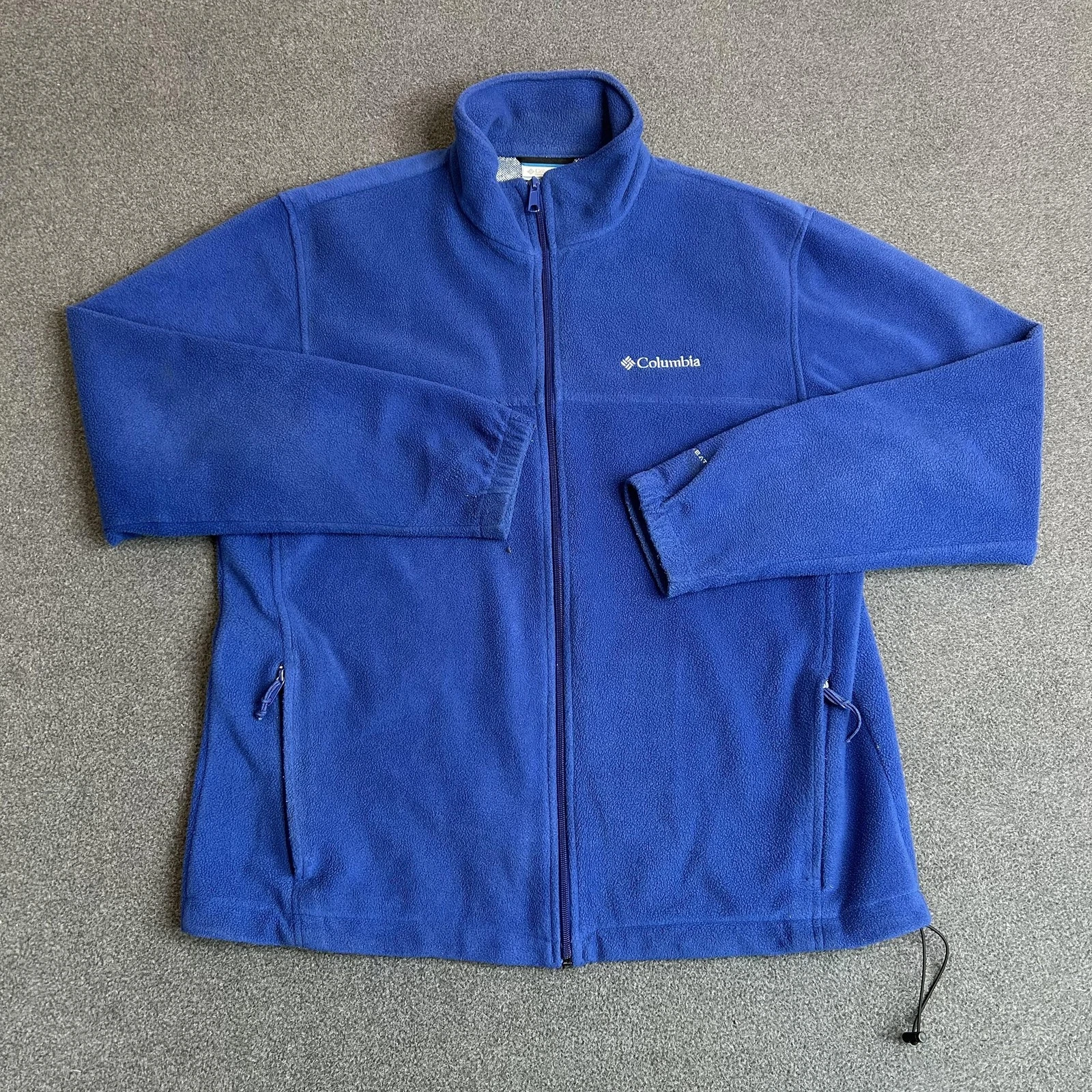Columbia Jacket Mens Large Blue Omni-Heat Fleece Full Zip Windbreaker Outdoor