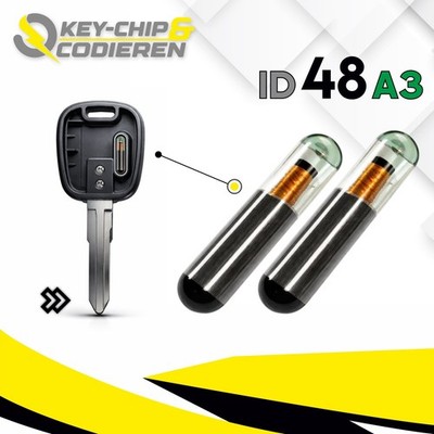   2x Wegfahrsperre Transponder Glas Chip ID48-A3 vorcodiert für SEAT Leon  