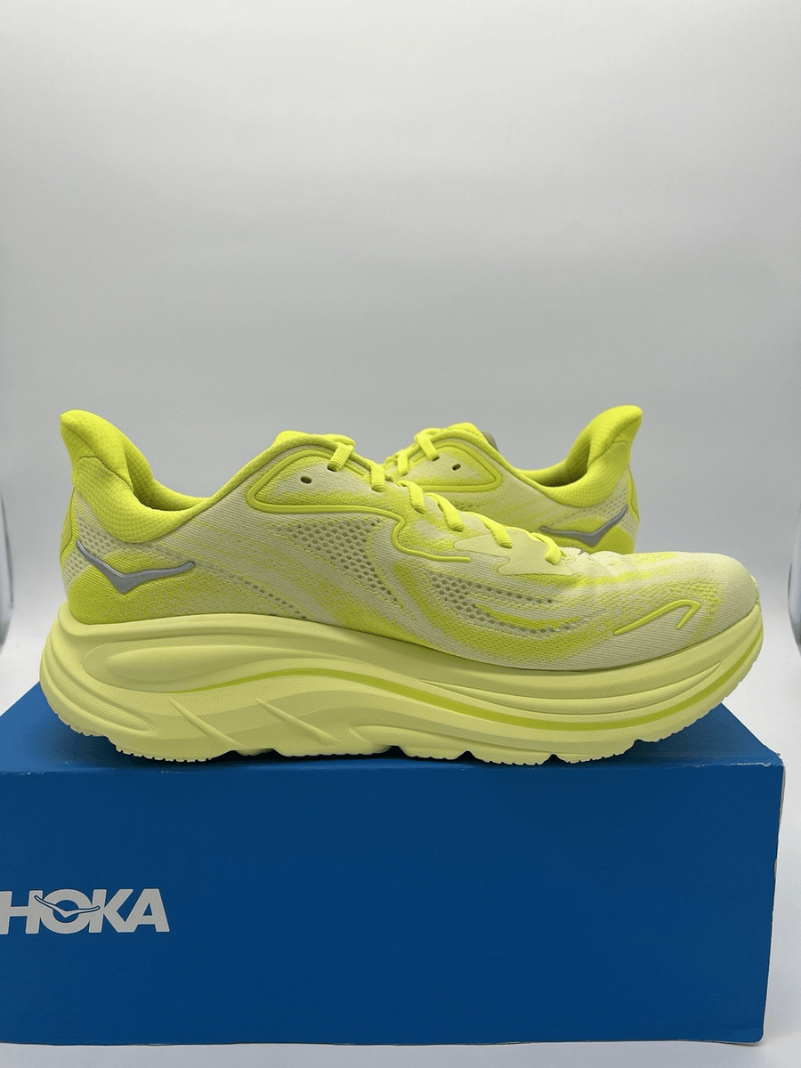 Hoka One One Clifton 10 Running Shoes Size 11.5 D Yellow 