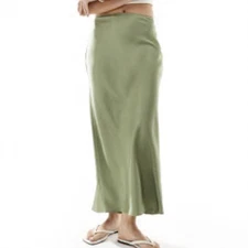 Lioness Skirt Womens XXL Sage Green Hudson Satin Maxi Longline Whimsy Feminine