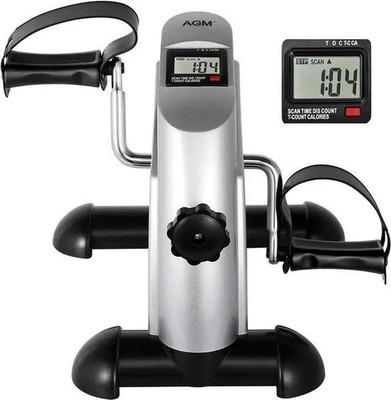 AGM Mini Exercise Bike Under Desk Pedal Exerciser Arm Leg Peddler LCD Display