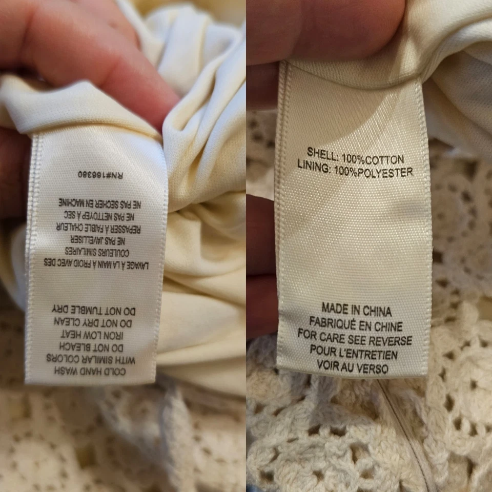 Vestido desgarrado por ronny kobo VIRAL TOBY pequeño marfil crochet flecos maxi bohemio Foto 4 de 4