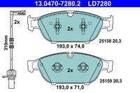 Bremsbelagsatz FÜR Audi A6 C7 Avant (4G5, 4GD) - Ate 13.0470-7280.2