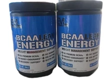(2) Evlution Nutrition BCAA Energy Powder Blue Raz Recovery Support Pre Workout 