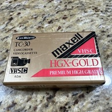 BRAND NEW Maxell HGX Gold Premium High Grade VHS-C TC-30 Cassette Tape Cpix