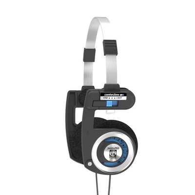 Koss Porta Pro Classic On-Ear Headphones, Retro Style, Medium, Black; Silver