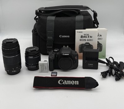 Canon EOS Rebel T3i Kit   Mint, Dual Lens, Full Bundle, Tested