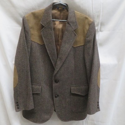 VTG Pendleton Mens High Grade Western Wear Wool Suede Sports Coat Jacket Size 42