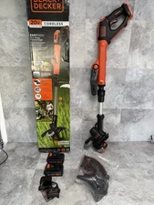 BLACK+DECKER LSTE525 20V MAX Lithium Feed String Trimmer/Edger with 2 Batteries