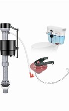 Toilet Flusher Replacement Kit, Black Rubber Float Valve with 2-Inch Flapper