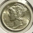 1942-S Mercury Dime - About Uncirculated - Free Shipping - (17-4/MYZ)