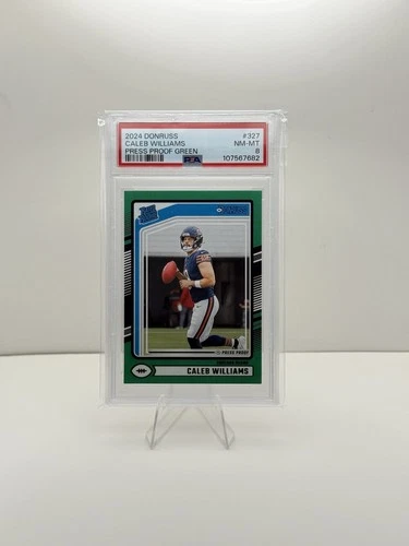 2024 Panini Donruss Caleb Williams Press Proof Green PSA 8