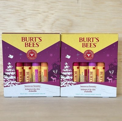 2x Burt s Bees Beeswax Watermelon,Pomegranate,Sweet Peach & Dragon Fruit