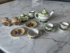 Vintage Miniature Porcelain Tea Set & Pitchers Lot – Mixed Brands, Floral