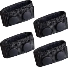 4 Pcs Nylon Duty Belt Keepers - Double Snaps for 2'' Wide Police Large, black 