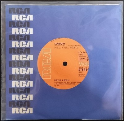 DAVID BOWIE   1973 GERMAN Import 45   Sorrow / Amsterdam   SOLID CENTER