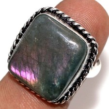 Fiery Labradorite 925 Silver Plated Ring US 8 Amazing Gift Most Beautiful GW